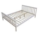 Lit Double En Pin Massif 140x200 Blanc Avec Sommier