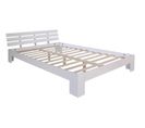 Lit Double En Bois Massif 160x200cm Blanc Pin Lit Futon à Lattes Cadre De Lit