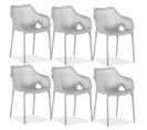 Chaise De Jardin Avec Accoudoirs Lot De 6 Grises