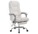 Fauteuil De Bureau Pacific En Similicuir Avec Une Fonction Massage Blanc