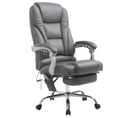 Fauteuil De Bureau Pacific En Similicuir Avec Une Fonction Massage Gris