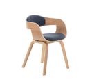 Chaise Retro Kingston En Tissu Nature / Bleu