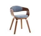 Chaise Retro Kingston En Tissu Noyer / Bleu