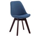 Chaise De Visiteur Borneo V2 Tissu Bleu/noyer