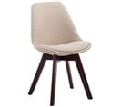 Chaise De Visiteur Borneo V2 Tissu Crème/noyer