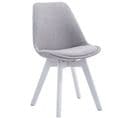 Chaise De Visiteur Borneo V2 Tissu Gris/blanc