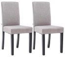 Lot De 2 Chaises De Salle À Manger Ina Tissu Avec Pieds En Bois Gris Clair/noir