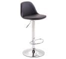 Tabouret De Bar  Kiel Assise Et Dossier Rembourrés Similicuir Noir /chrome