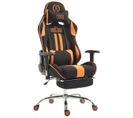 Fauteuil De Bureau Racing Limit Tissu Avec Ou Sans Repose-pieds Noir / Orange/avec Repose-pieds