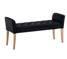 Banquette Style Chersterfield Cleopatra En Tissu Noir /antique Clair