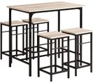 Set De 1 Table + 4 Tabourets Ensemble Table De Bar Mange-debout  Haute Cuisine, Ogt11-n