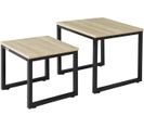 Tables Basses Gigognes - Set De 2 - Lot De 2 Tables D'appoint Empilables, Fbt42-n