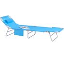 Chaise Longue Bain De Soleil Transat De Jardin Pliant,réglable, Ogs35-b