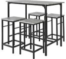 Set De 1 Table + 4 Tabourets Ensemble Table De Bar + 4 Tabourets Avec Repose-pieds, Ogt11-hg