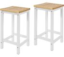 Lot De 2 Chaises Tabourets De Cuisine En Bois Avec Repose-pieds, Fst29-wnx2