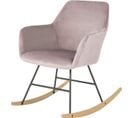 Chaise À Bascule Avec Accoudoirs Fauteuil De Relaxation Pieds Confortable Élégant (rose), Fst68-p