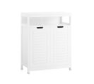 Sobuy BZr121-w Meuble Salle De Bain Armoire Toilette Commode Placard Avec 2 Portes