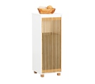 Armoire à Linge Meuble De Salle De Bain Avec 1 Panier à Linge Amovible,  Porte En Bambou, BZr126-w