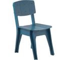 Chaise En Bois Hauteur D'assise 41cm, Structure Assemblée En Tenons Et Mortaises, Bleu, Hfst01-b