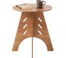 Table Basse Ronde H55 X Ø46,5 Cm Structure Assemblée En Tenons Et Mortaises, Marron, Hfbt01-br