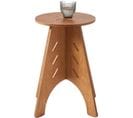 Table Basse Ronde H48,5 X Ø30,5 Cm Structure Assemblée En Tenons Et Mortaises, Marron, Hfbt01-k-br