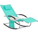 Bain De Soleil Chaise Longue Appui-tête Et Pochette Latérale Et Repose-pieds, Ogs28-tb