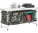 Table De Camping Avec Sac De Rangement Pliable Et Et Amovible En Motif De Camouflage, Ogt50-tn