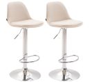 Lot 2 Tabouret De Bar Kiel Tissu Crème