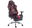 Fauteuil De Bureau Gamer Limit V2 En Similicuir Noir / Rouge/avec Repose-pieds