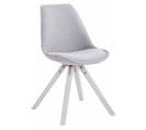 Chaise Toulouse Tissu Piétement En Forme Carrée Gris/blanc