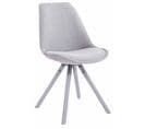 Chaise Toulouse Tissu Pieds Ronds Gris/blanc