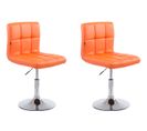 Lot De 2 Chaises Lounge Palma V2 En Similicuir Ajustable Et Pivotant Orange