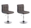 Lot De 2 Chaises Lounge Palma V2 En Tissu Gris Foncé