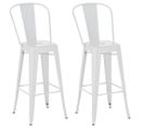 Lot De 2 Tabourets De Bar Aiden En Métal Blanc