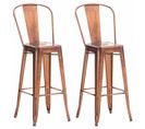 Lot De 2 Tabourets De Bar Aiden En Métal Cuivre