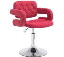 Chaise Lounge Dublin Tissu - Piètement Avec Colonne Centrale Métal Chromé Rouge