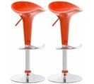 Lot De 2 Tabourets De Bar Saddle Orange