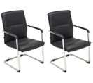 Lot De 2 Chaises De Visiteur Seattle Similicuir Noir