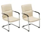 Lot De 2 Chaises De Visiteur Seattle Similicuir Crème