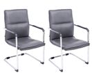 Lot De 2 Chaises De Visiteur Seattle Similicuir Gris