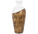 Terre Cuite Vase Décoratif 45 Cm Blanc Noir Bona