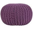 Pouf En Coton Violet 50 X 35 Cm Conrad