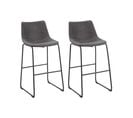 Tabouret De Bar Set De 2 Tissu Gris Franks