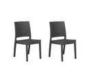 Lot De 2 Chaises De Jardin Gris Foncé Fossano