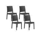 Lot De 4 Chaises De Jardin Gris Foncé Fossano