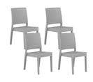 Lot De 4 Chaises De Jardin Gris Clair Fossano