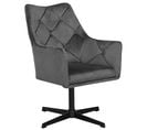 Velours Fauteuil Gris Foncé Vaksala