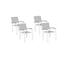 Lot De 4 Chaises De Jardin Grises Pereta