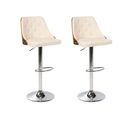 Tabouret Rotatif Set De 2 Cuir Pu Beige Vancouver