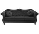 Canapé Chesterfield 3 Places En Velours Noir Skien